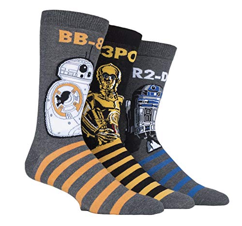 SockShop Homme Star Wars R2-D2, C-3PO et BB-8 Droids Pack Cotton Chaussettes Paquet de 3 Assorti 39-45