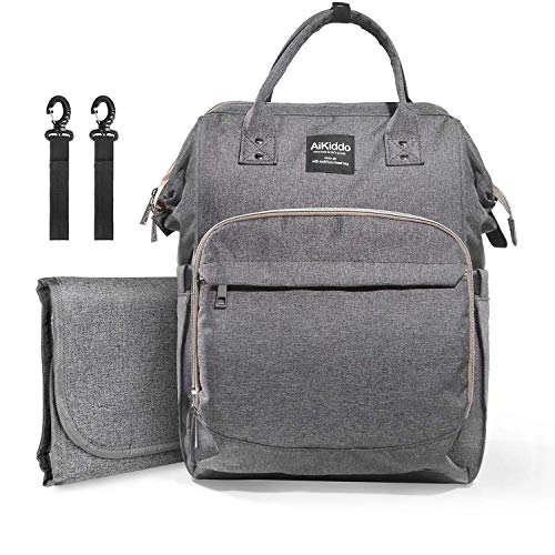 Mochila de Pañales y Biberones, Isoterma (biberones), Bolsa Impermeable y de Gran Capacidad, Bolso de Viaje Multifuncional Puede Colgarse Sobre la Silla de Bebés o Maletas. Unisex - Gris (gris)