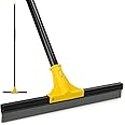 Squeegee Broom for Floor, 18'' Rubber Squeegee with 60'' Long Handle for Bathroom Tile, Garage Concrete, Deck, Shower Glass, Window Cleaning, Heavy Duty Household Floor Wiper