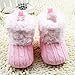 Etosell Newborn Crochet/Knit Fleece Boots Toddler Girl Wool Snow Crib Shoes Booties (S/0-6 Months, Pink)