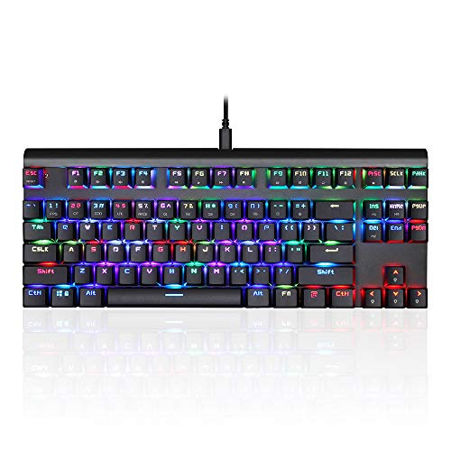 Preisvergleich Produktbild Tastatur Zariavo,87 Key USB-Kabel mit NKRO RGB-Hintergrundbeleuchtung, mechanische Gaming-Tastatur