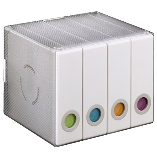 Hama CD/DVD/Blu-Ray Aufbewahrungsbox (geeignet für 96 CDs, 4 herausnehmbare Alben, beschreibbarer und auswechselbarer Farbeinsatz, Wandmontage möglich) CD-Archivierungssystem weiß - 2