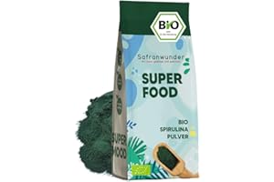 Safranwunder Bio Spirulina Pulver 500g | 100% rein & natürlich | Rohkostqualität | Vegan & Streng kontrolliert | DE-ÖKO-zertifiziert