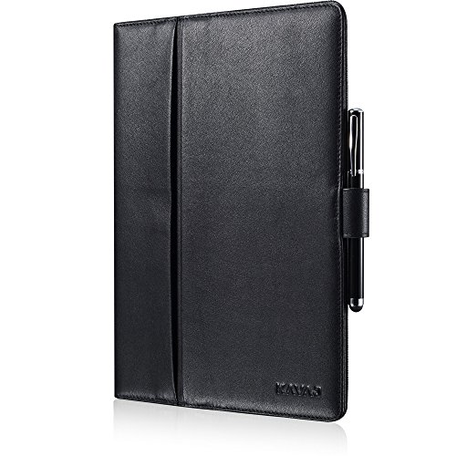 KAVAJ Ledertasche Case Hülle „London“ Für Das Apple IPad Air 2 Schwarz Aus Echtem Leder Mit Standfunktion Inkl. Eingabestift. Dünnes Smart Cover Als Edles Zubehör Für Das Original IPad Air 2 - 9