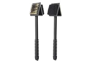 ONIPHIA BBQ Brush for Grill Cleaning Brush 3-in-1 BBQ Cleaning Kit Grill Cleaning Brush+ Sponge + Shovel Ideal For Outdoor Garden Camping BBQ