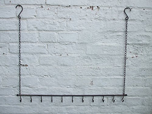 Eisenstange mit Haken, Wandhalter, Ablage, Eisen, Utensilienhalter