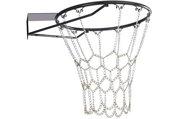 CZ-XING Basketballnetz med Stahlkette, 12 Verschlussreifen, zweifarbiges Metall, Basketballnetz