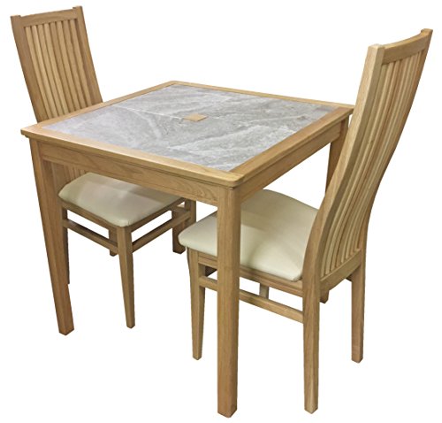 Anbercraft Beaumont Range Grey Tile Top Small Dining Table Set With 2 Cambridge Chairs Wood Natural Oak Buy Online In Aruba At Aruba Desertcart Com Productid 63659385