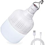 LETOUR LED Campinglampe, LED Arbeitslampe mit Aufhängung, LED Camping Licht USB, 60W 5000 Lumen Zelt Licht 5 Stufen dimmbar C