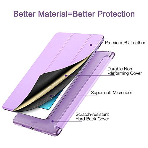 iPad Mini Hülle, ESR® Yippee Series Auto Aufwachen / Schlaf Funktion PU Ledertasche mit Durchschaubar Rückseite Abdeckung Schutzhülle für iPad mini 3/2/1 (Lila) - 2