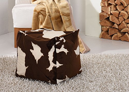 Lancashire Textiles sintética Piel Safari Animal de Vaca Cuadrado puf puf