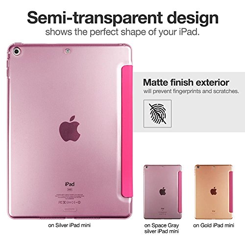iPad Mini Hülle, ESR® Yippee Series Auto Aufwachen / Schlaf Funktion PU Ledertasche mit Durchschaubar Rückseite Abdeckung Schutzhülle für iPad mini 3/2/1 (Rote) - 8