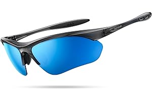 Lamicall Occhiali da Sole Ciclismo Polarizzati - [22g & Design Avvolgente] UV400 Protezione, TR90-Montatura, Nasello Regolabile, Occhiali da Sole Sportivi Multifunzionali per Pesca/Corsa/Escursionismo