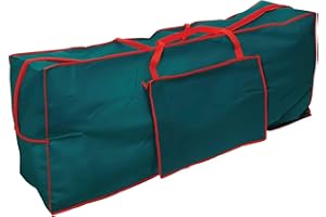 RAXTER Christmas Tree Storage Bag, Extra Large Heavy Duty, Fits Up to 7.5 Ft Trees and Decorations, Red and Green (165x38x76cm)