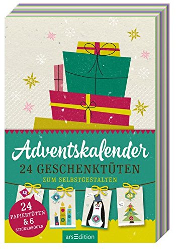 Preisvergleich Produktbild Adventskalender: 24 Geschenktüten zum Selbstgestalten: 24 Papiertüten & 6 Stickerbögen