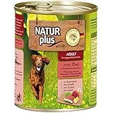 NATUR plus Hundefutter ADULT mit 70% Rind - getreidefrei (6 x 800 g)
