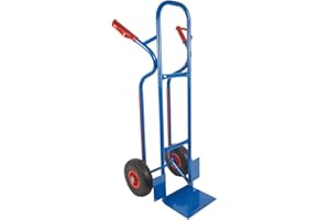 ‎TRESTLES Trestles Profi Sackkarre Sackkarren Vollgummireifen 250kg S04 blau Treppensteiger Transportkarre Treppensackkarre | Stahl | Treppenrutschkufen | Radschutz | große Schaufel | Sicherheitsgriffe