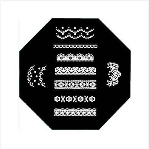 Born Pretty Nail Art Stamp Template Vintage Lacy Plaid Floral Pattern