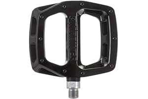 Dmr V12 Flat MTB Pedals - Black/Mountain Biking Bike Bicycle Cycling Cycle Wide Platform Dirt Jump Trail Enduro Freeride Downhill Grip Nylon Part Riding Ride Cro-mo Axle Pair Sticky Pin