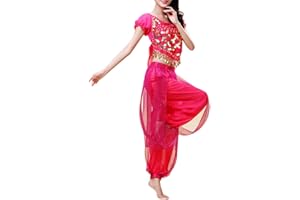 YAZHED Frauen Indien Bauchtanz Kostüm Cosplay Karneval Tänzerin Anzug Bollywood Arabisch Tanzen Leistung Kostüm