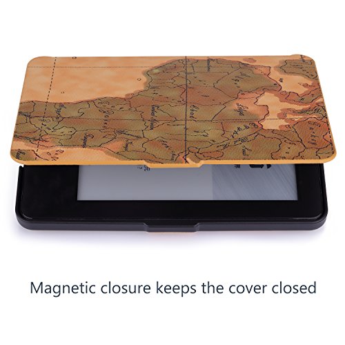 Kindle 7.Gen Hülle Case – MoKo Superleicht PU Leder Tasche Schutzhülle Schale für Amazon E-reader Kindle (7. Generation – 2014 Modell)(Nur Geeignet für Kindle 2014 Modell mit Touchscreen), Map H - 6
