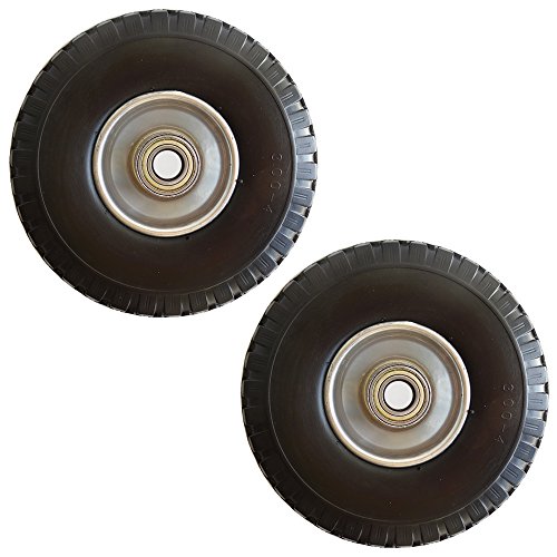 2 Vollgummi-Sackkarrenräder Schwarz , PU-Bollerwagenräder, 260 mm mit Lager 100% pannensicher von Rainer Kremer Profi-Werkzeuge