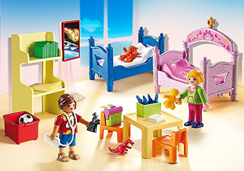 Playmobil Dollhouse 7pcs. set 5303 5304 5306 5307 5308 5309 5336 Romantic Dollhouse + Baby's Room with cradle + Colourful Nursery + Romantic Bathroom + Living Room with Fireplace + Parent's Bedroom + Built-in Kitchen with lounge