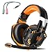 Produktbild G2000 Gaming Headset, Tsing Professionelle Gaming Kopfhörer mit Mikrofon, 3.5mm On Ear Surround Sound Ohrhörer mit Bass-Stereo Lautstärkeregelung für PC Laptop Tablet Mobile Phones Orange
