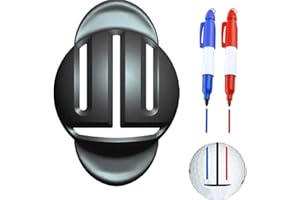 LENXNMY Golf Ball Line Golf Ball Marker Line Triple Track Drawing Tool 2 Color Pens Template Liner Putt Alignment Putt Positioning Marker for Outdoor Golf Training Drawing Mark Alignment Putting Tool