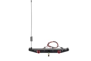 Dasertoe Metal Rear Bumper with LED Light Antenna Tail for 1:10 RC Crawler Car TRX4 Axial SCX10 90046