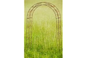 KUHEIGA Rosenbogen aus Metall 12mm Massiveisen! Breite: 160cm Roheisen/Rost - Stabil und Schwer