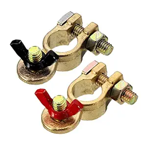 Whitleys Wing Nut Brass Copper Car Battery Terminal Post Black Red Positive Negative for Auto Van Vehicle Marine Boat 2 Pack