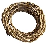 Tibelec 073930 - Cable eléctrico textil trenzado 3 V 300 x 04 x 04 cm color dorado