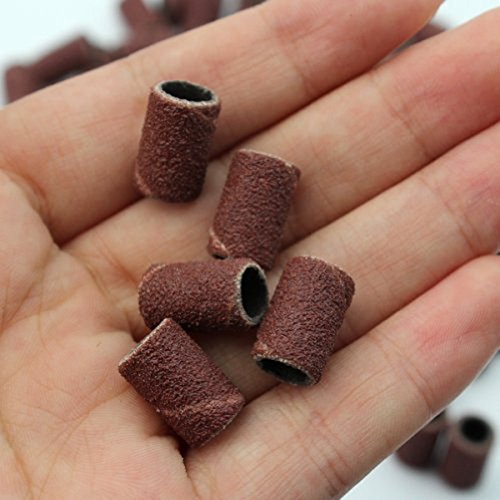 OULII Schleifbänder Schleifkappen Schleifhülsen für Maniküre Pedicure Nagelfräser 100 Stück - 4