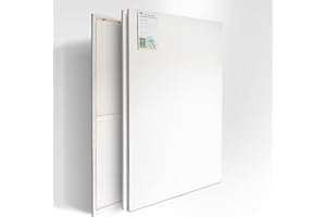 M MERCEO 2er-Set Künstler-Leinwand zum Bemalen 80x120cm groß. Die leere, weiße Leinwand aus 100% Baumwolle ist umlaufend gespannt auf FSC® Holz-Keilrahmen mit 17mm Stärke, 280g/m², 2-fach weiß grundiert