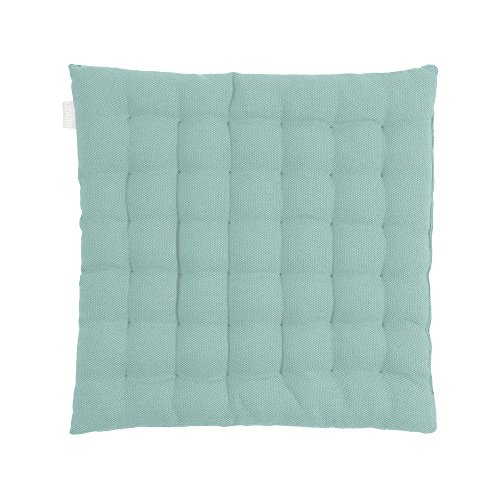 LINUM Sitzkissen PEPPER C85 türkis 40cm x 40cm x 4cm aus Baumwolle, gesteppt