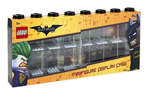 LEGO Batman Minifigur Display Schutzhülle für 16 Minifiguren, stapelbar Container für Wand oder Schreibtisch, schwarz