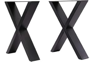 INMOZATA Gambe da Tavolo, 2 Pezzi Struttura Tavolo, Strutture Quadrate Stile Industriale DIY per Tavoli da Caffè, Tavoli Soggiorno, Mobili, Gambe in Metallo per Piano di Lavoro, A forma di X L50 cm X H71 cm