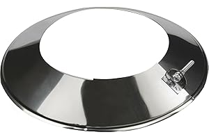 swettews Edelstahl Rauchrohr Ofenrohr Abgasrohre Kaminaufsatz Ofenknie Rosette Regenhut Rohr Bogen T-Stück Kaminhaube Grundplatte (DN 150 mm, Abdeckrosette)