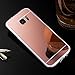 Produktbild Samsung Galaxy S7 Edge Hülle,Samsung Galaxy S7 Edge TPU Hülle Spiegel,Leweiany Kreativ Make Up Mirror Spiegel Muster Glänzend Shiny Kristall Klar Durchsichtig Transparente Hülse HandyTasche Strass Rahmen Slim TPU und PC Handy Gehäuse Hülle Premium Protector Shell Slim Etui Schale Bumper Luxus Dame Mädchen Frau Schutzhülle Hardcase Hart Hülle Handyhülle Etui Case für Samsung Galaxy S7 Edge Silikon Backcover Tasche Case Spiegel Hülle Mirror Effect - Roségold