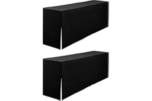 HASJOIN 2er-Pack Biertischhussen，Schwarz Bierzeltgarnitur 220 x 70 x 70 cm, 70 cm Tischbreite,für Gartenbankett-Gartenmöbel.（Schwarz）