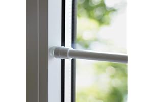 SONNENSCHUTZ-HH Klemmstange FLEX ausdrehbar/ausziehbar TELESKOP mit Saugknopf zum klemmen - ohne zu schrauben und bohren für Fenster und Türen (weiß, 100-120 cm)