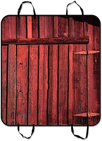 Custom Old Red Barn Wood Door Pet Seat Cover Car Seat Cover for Pets Cargo Mats and Hammocks for Cars Trucks and SUVs 54x60 inches