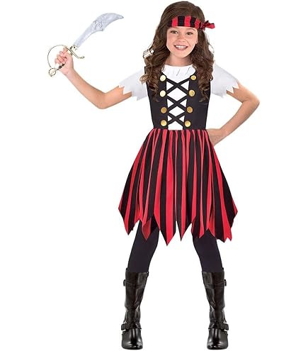 Mädchen Piraten-Kostüm – Niedliches Piraten-Outfit Mit Kleid & Haarband Für Kinder 3–10 Jahre
