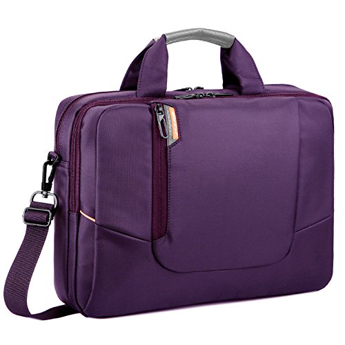 BRINCH 17,3 Zoll neue weiche Nylon stoßfest Laptop Computer Umhängetasche Messenger Bag Aktentasche mit Taschen & Griffe und abnehmbaren gepolstertem Schulterriemen für 17 - 17,3 Zoll Laptop / MacBook / Notebook / Chromebook / Tablet Computer,Violett