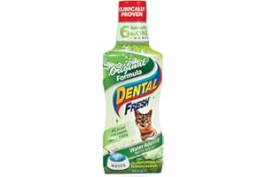 DENTAL FRESH Water Additive for Cats, Original Formula, 8 oz – Bad Breath Treatment for Cats – Add to Water Bowl to Whiten Teeth and Eliminate Bad Breath – Cat Teeth Cleaning to Improve Oral Health
