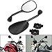 Motorcycle Chrome Plated Billet Aluminum Outside Rearview Side View Mirrors Multi Angle Adjustable Blindsight Rearview Handle Bar End Convex Universal Fit For Mountain Bike BMX Bicycle Motorcycle Dirt Bike ATV Cruiser Chopper