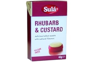 KEBONDS Sula Sugar Free Rhubarb & Custard Drops 42g - Pack of 6