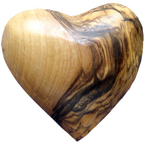 Handschmeichler Holzherz 5cm – Holz Handschmeichler Herz Olivenholz hergestellt in Bethlehem - 4