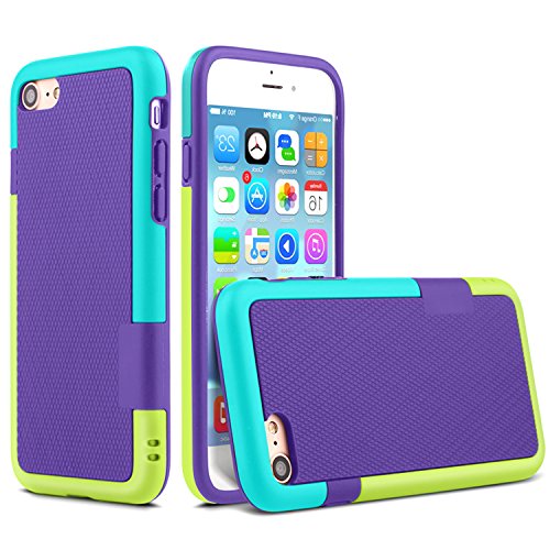 iPhone 7 Case, 3 Color Hybrid Dual Layer Shockproof Case [Extra Front
Raised Lip] Soft TPU & Hard PC Bumper Protective Case Cover for iPhone
7 4.7" [Purple]